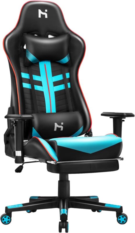 Fauteuil Gamer avec Repose-Pied Télescopique